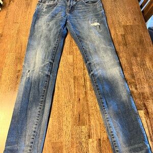 True Religion Relaxed Fit Distressed Blue Jeans